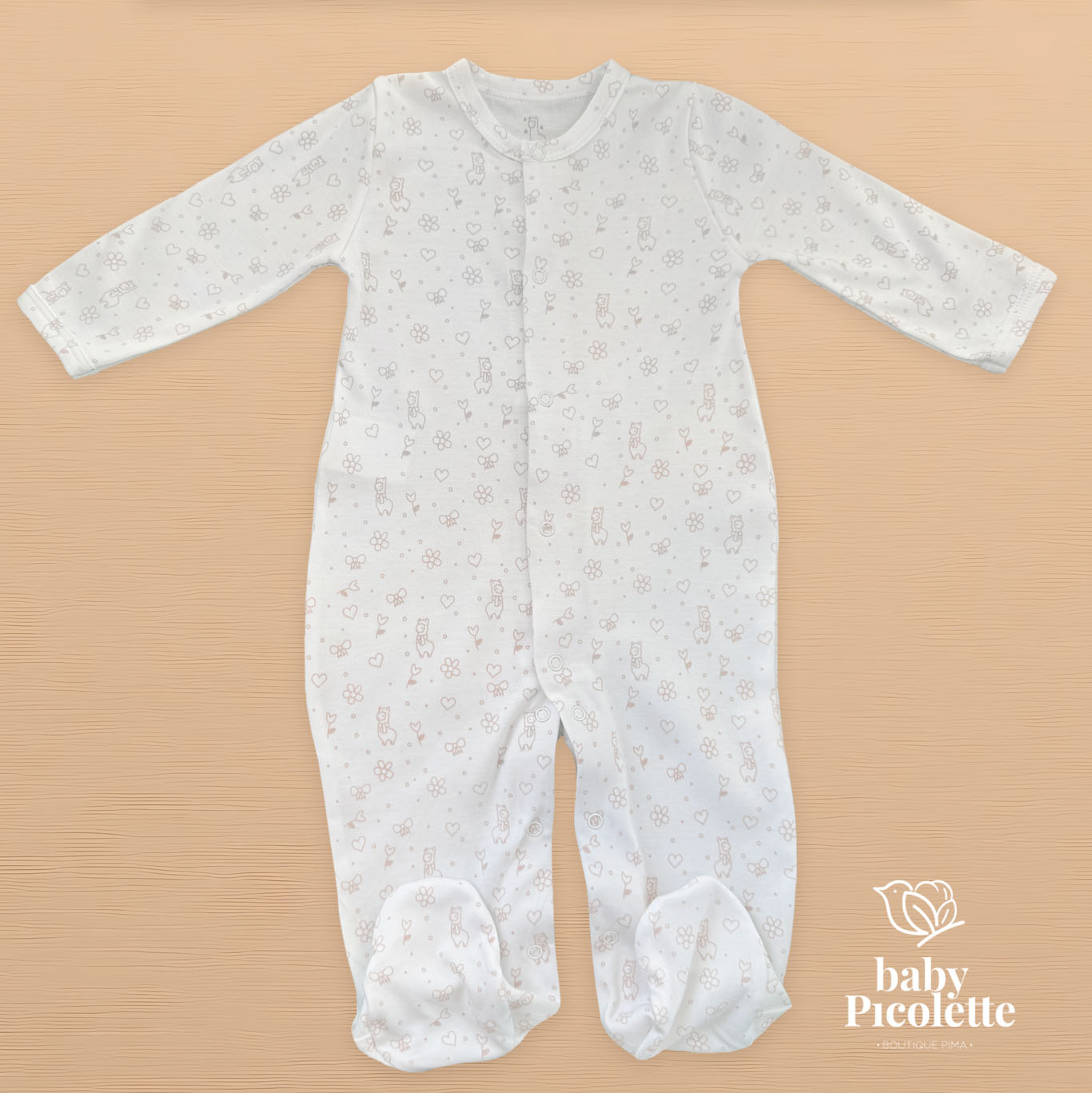 Pijama con broche - llamas