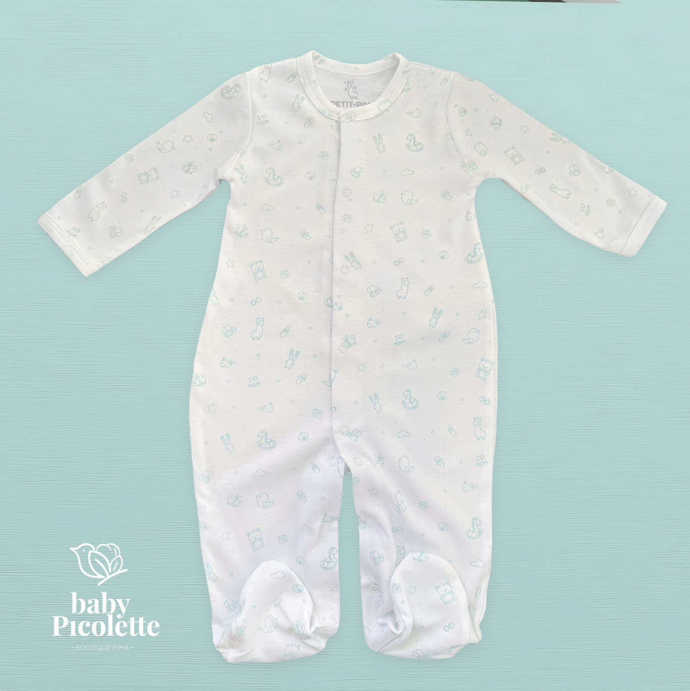 Pijama con broche - llamas