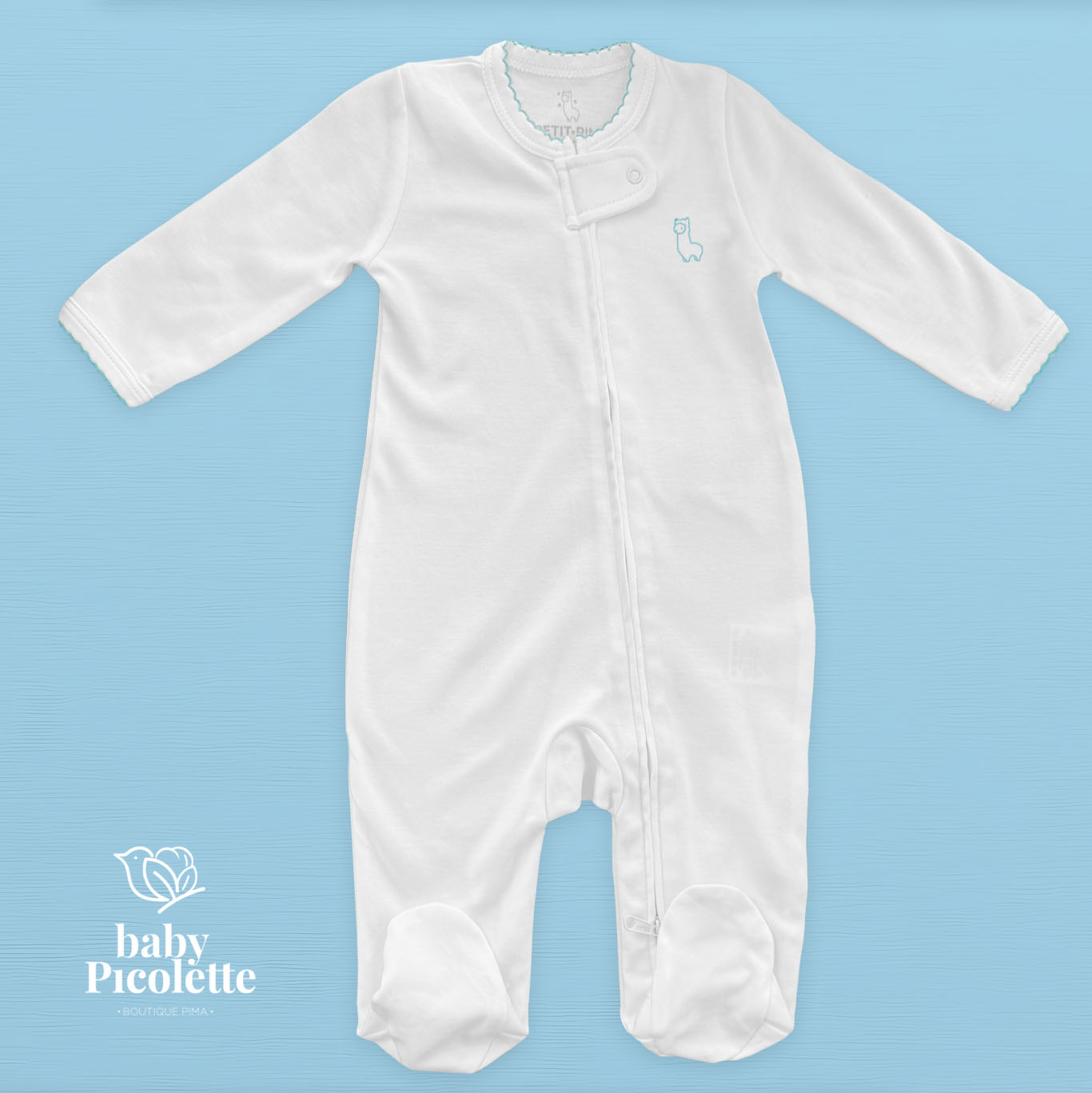 Pijama con cierre blanco