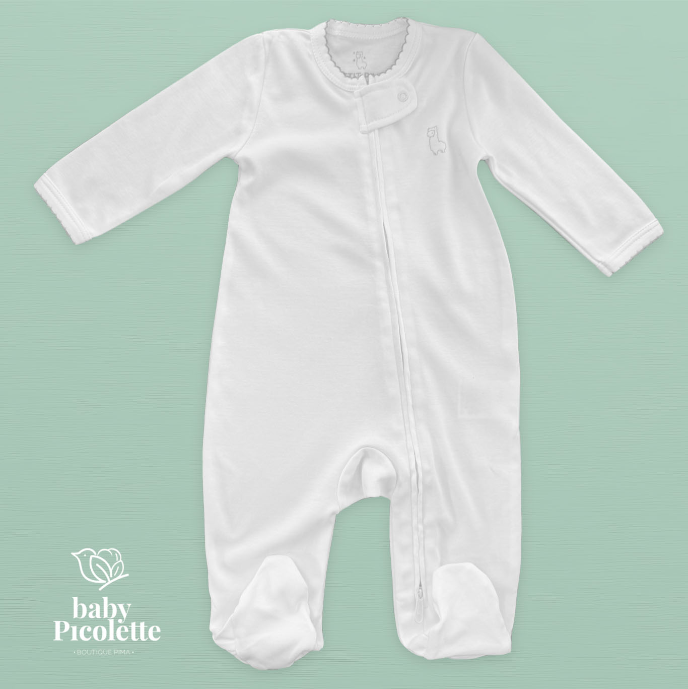 Pijama con cierre blanco