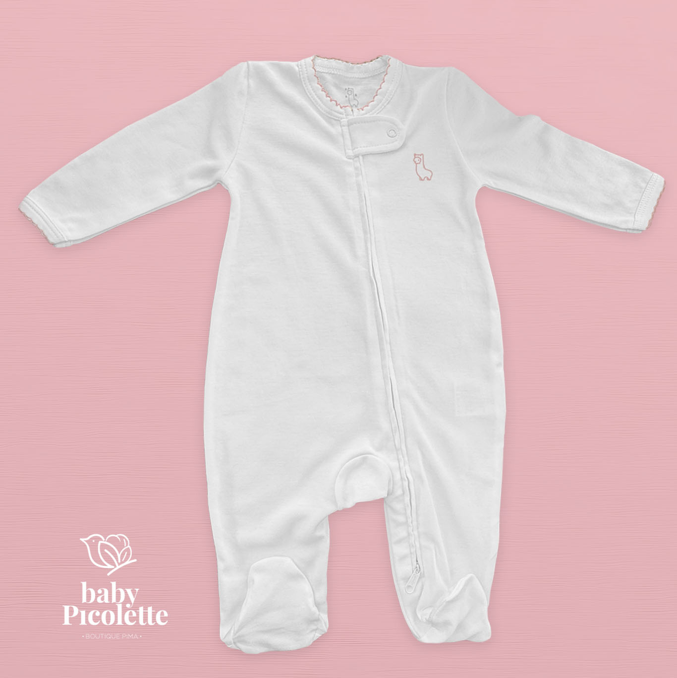 Pijama con cierre blanco